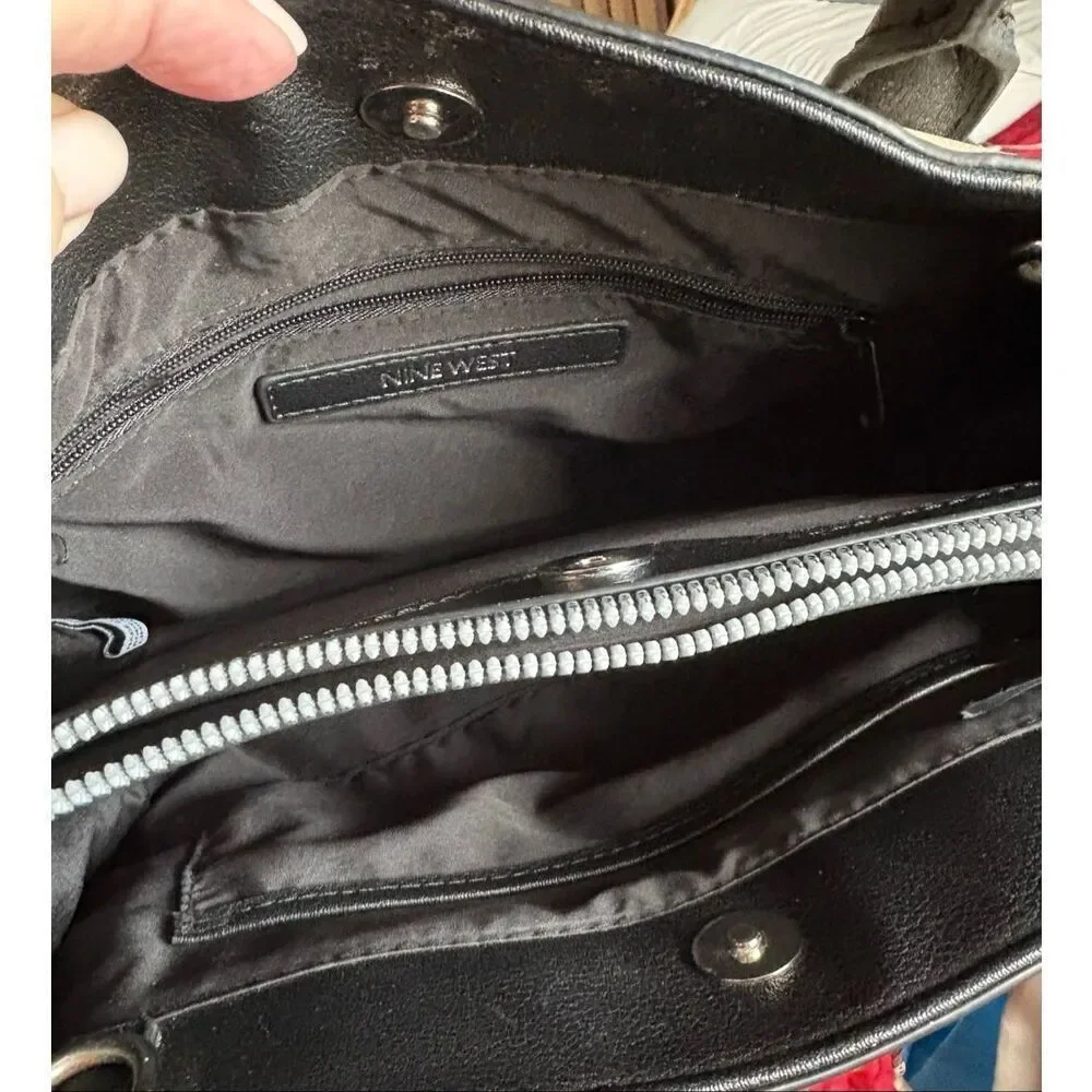 NINE WEST - EUC Tri-Color Tailored Faux Leather Satchel. Organization Galore